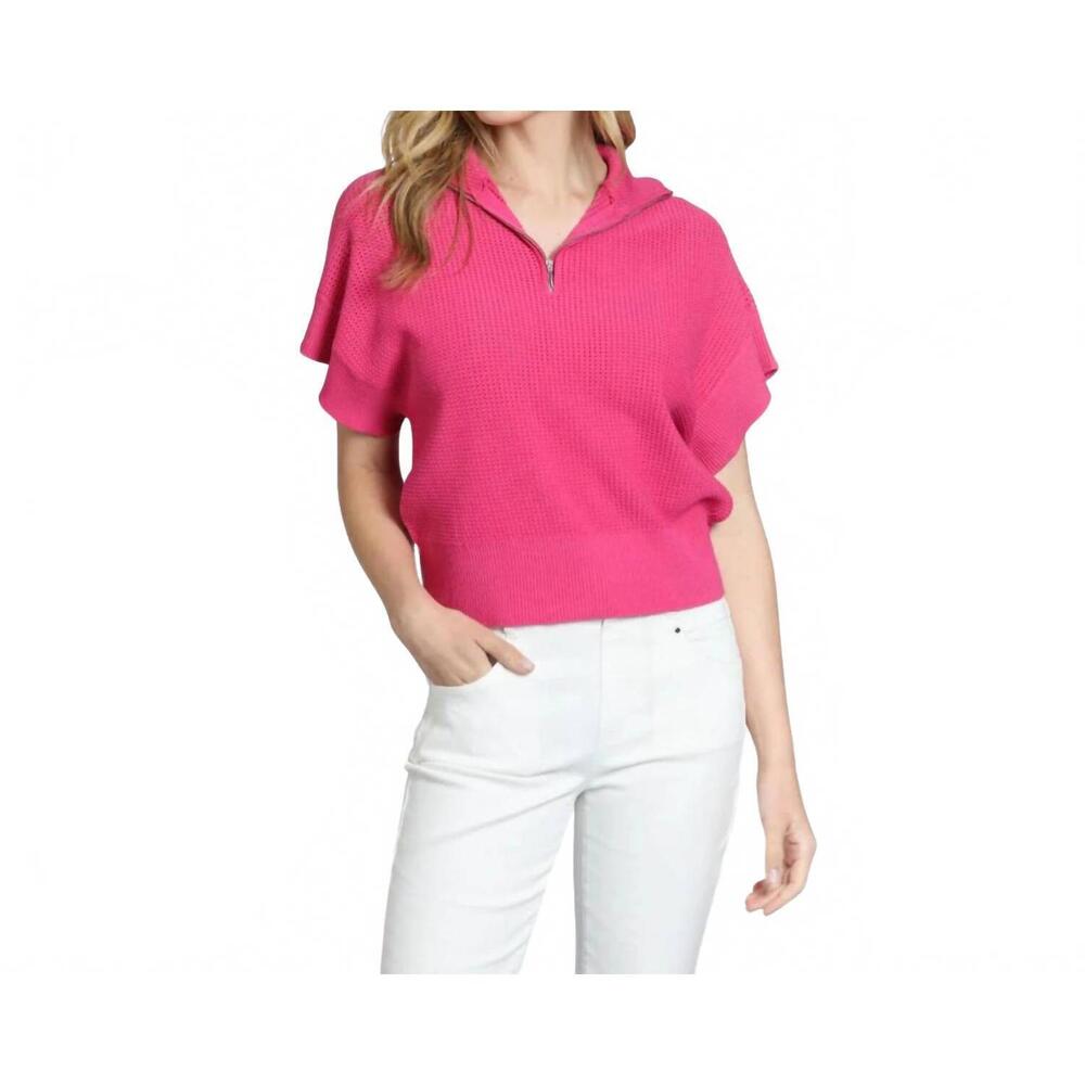 NEW APNY half zip knit sweater in pink